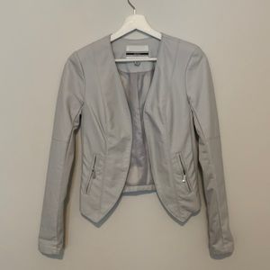 Short faux leather blazer